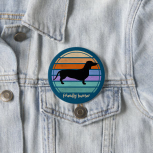 Dachshund Short Hair - Silhouette 1 3 Inch Round Button