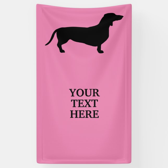 Dachshund Short Hair - Silhouette 1 Banner (Vertical)