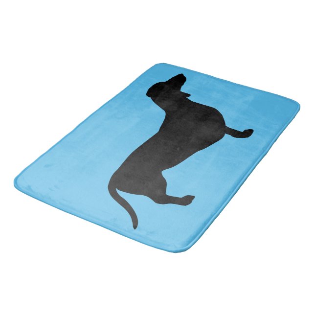 Dachshund Short Hair - Silhouette 1 Bath Mat (Angled)