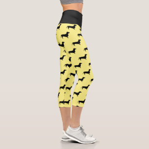 Dachshund Short Hair - Silhouette 1 Capri Leggings
