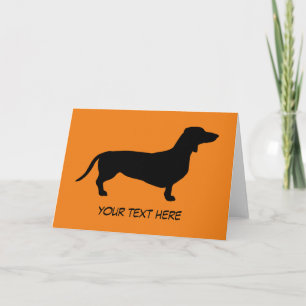 Dachshund Short Hair - Silhouette 1 Card