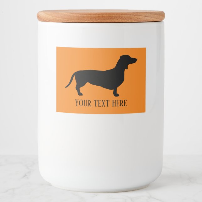 Dachshund Short Hair - Silhouette 1 Food Label (Front)