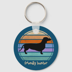 Dachshund Short Hair - Silhouette 1 Keychain