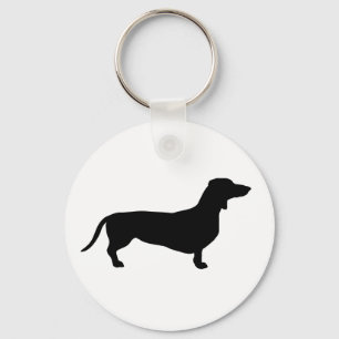 Dachshund Short Hair - Silhouette 1 Keychain