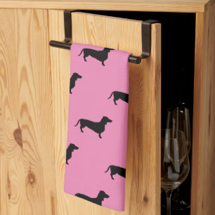 Dachshund Short Hair - Silhouette 1 Kitchen Towel
