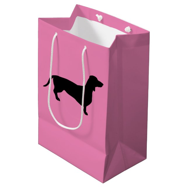 Dachshund Short Hair - Silhouette 1 Medium Gift Bag (Front Angled)