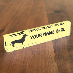 Dachshund Short Hair - Silhouette 1 Nameplate