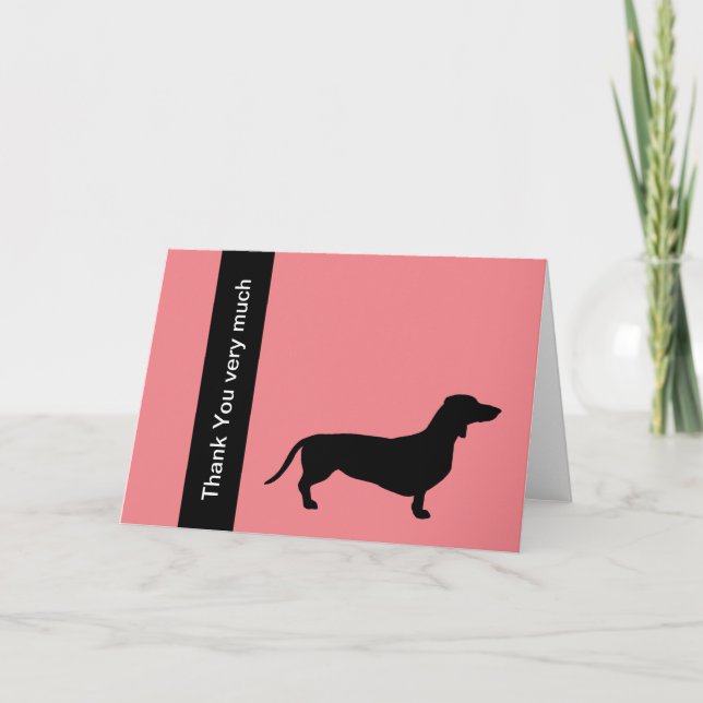 Dachshund Short Hair - Silhouette 1 Thank You Card (Front)