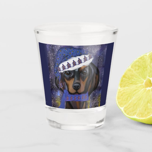 Dachshund  shot glass (Front)