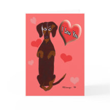 Dachshund Sidney Valentine Card