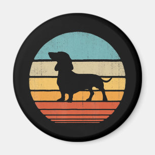Dachshund Silhouette 60s 70s Gifts Dog Lover Magnet