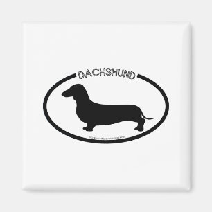Dachshund Silhouette Black Magnet