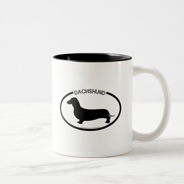 Dachshund Silhouette Black Mug (Right)