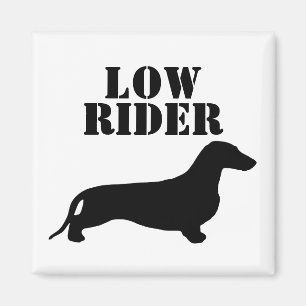 Dachshund silhouette black + your ideas magnet