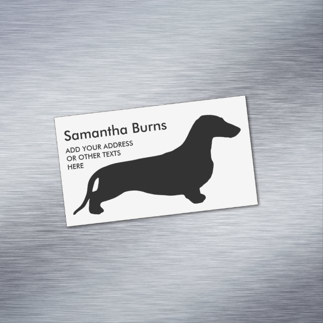 Dachshund silhouette black + your ideas 	Magnetic business card (In Situ)