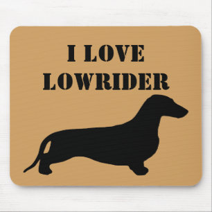 Dachshund silhouette black + your ideas mouse pad