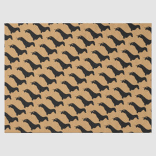 Dachshund silhouette black + your ideas tissue paper
