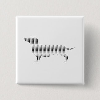 Dachshund Silhouette From Many 2 Inch Square Button