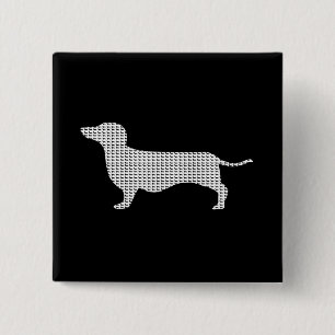 Dachshund Silhouette From Many 2 Inch Square Button