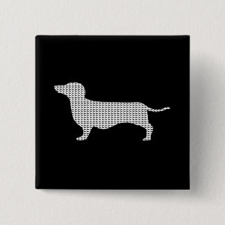 Dachshund Silhouette From Many 2 Inch Square Button