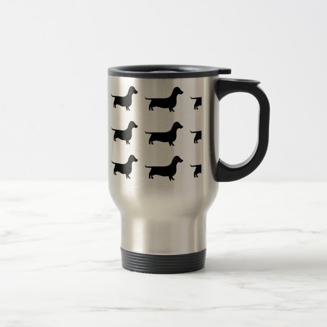 Dachshund Silhouette Travel Mug (Right)