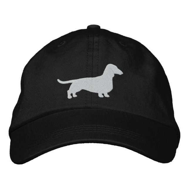 Dachshund Silhouette Wiener Dog Pet Canine Cute Embroidered Hat (Front)
