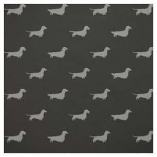 Dachshund Silhouettes Pattern Fabric