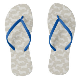 Dachshund Silhouettes Pattern Flip Flops