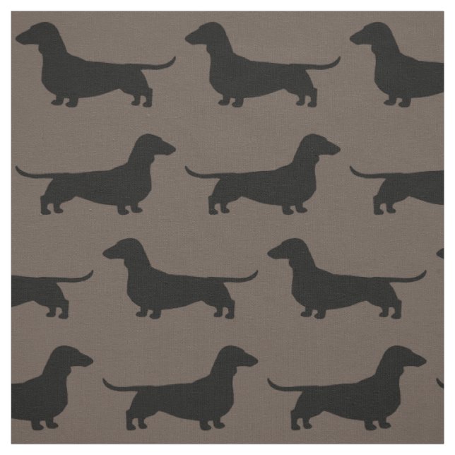 Dachshund Silhouettes Pattern Wiener Dog Lover's Fabric (Swatch)