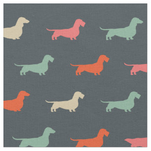 Dachshund Silhouettes Wiener Dog Lover's Fabric