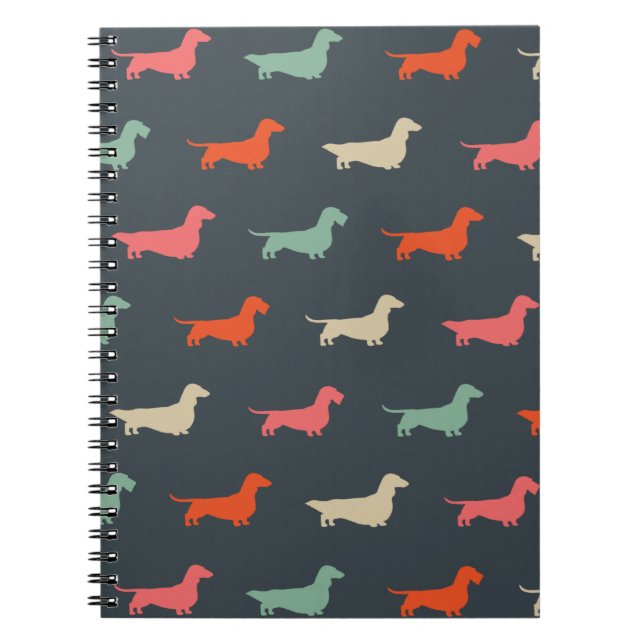 Dachshund Silhouettes Wiener Dog Lover's Notebook (Front)