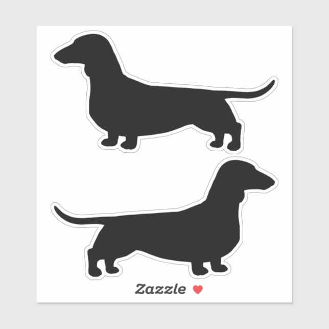 Dachshund Silhouettes Wiener Dog Vinyl Sticker Set (Sheet)
