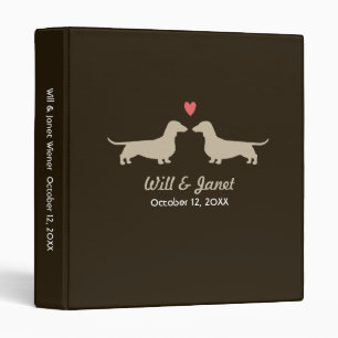 Dachshund Silhouettes with Heart and Text Binder