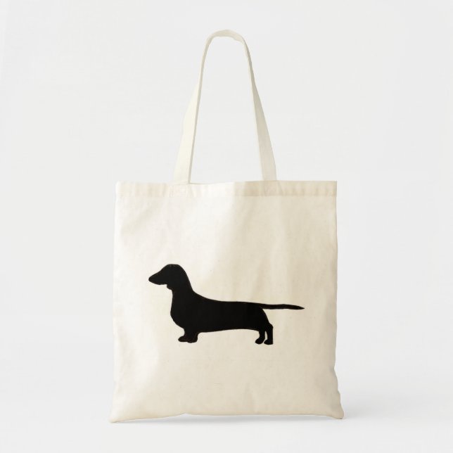 dachshund silo black.png tote bag (Front)