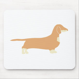 dachshund silo fawn and cream mouse pad