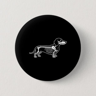 Dachshund Skeleton Halloween Sausage Dog 2 Inch Round Button
