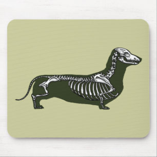 dachshund skeleton mouse pad