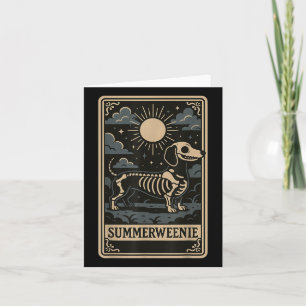 Dachshund Skeleton Summerween Dog Art Vintage Styl Card