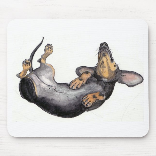 dachshund sleeping mouse pad (Front)