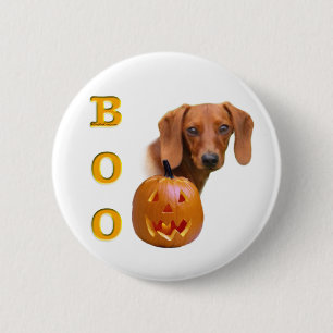 Dachshund (smooth) Boo 2 Inch Round Button