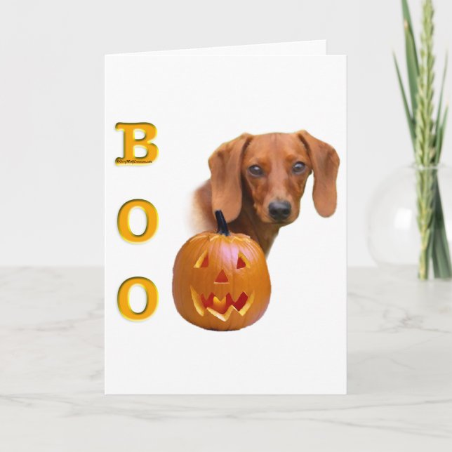 Dachshund (smooth) Boo Holiday Card (Front)