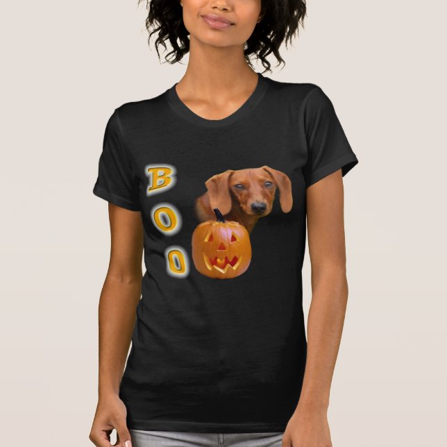 Dachshund (smooth) Boo T-Shirt (Front)