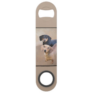 Dachshund (Smooth) Painting - Original Dog Art Bar Key