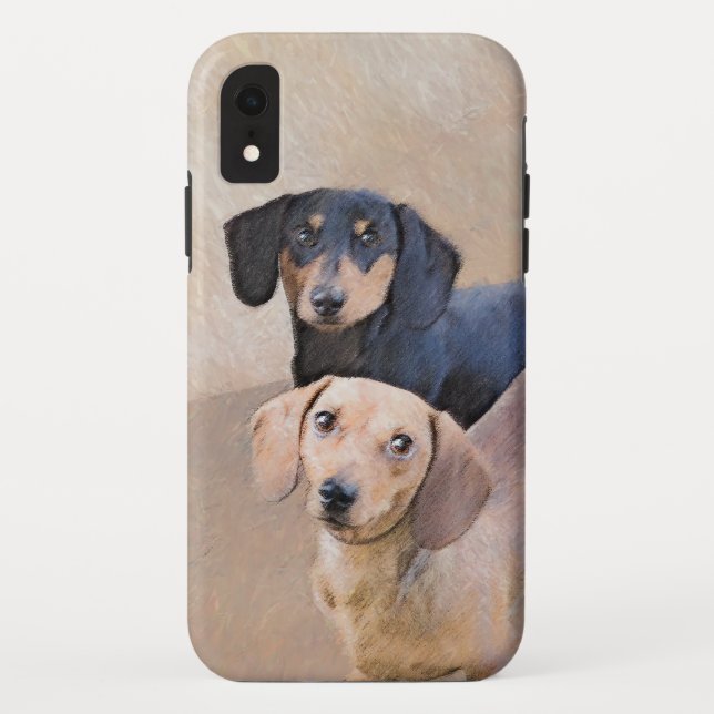 Dachshund (Smooth) Painting - Original Dog Art Case-Mate iPhone Case (Back)