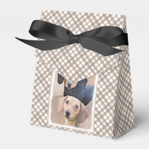 Dachshund (Smooth) Painting - Original Dog Art Favor Box