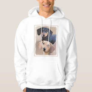 Dachshund (Smooth) Painting - Original Dog Art Hoodie