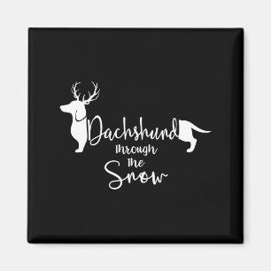 Dachshund Snow Cute Wiener Weiner Dog Owner Christ Magnet