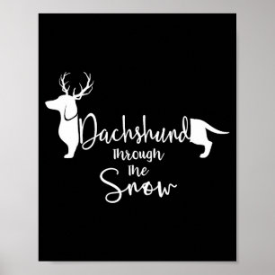 Dachshund Snow Cute Wiener Weiner Dog Owner Christ Poster