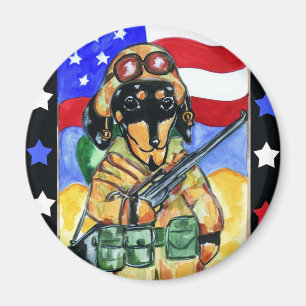 Dachshund Soldier Magnet