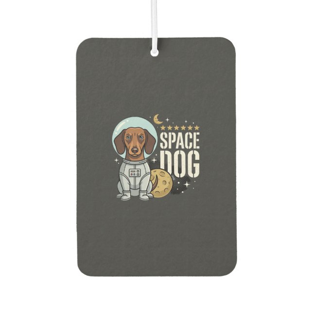 Dachshund Space Dog Astronaut Vector Air Freshener (Front)